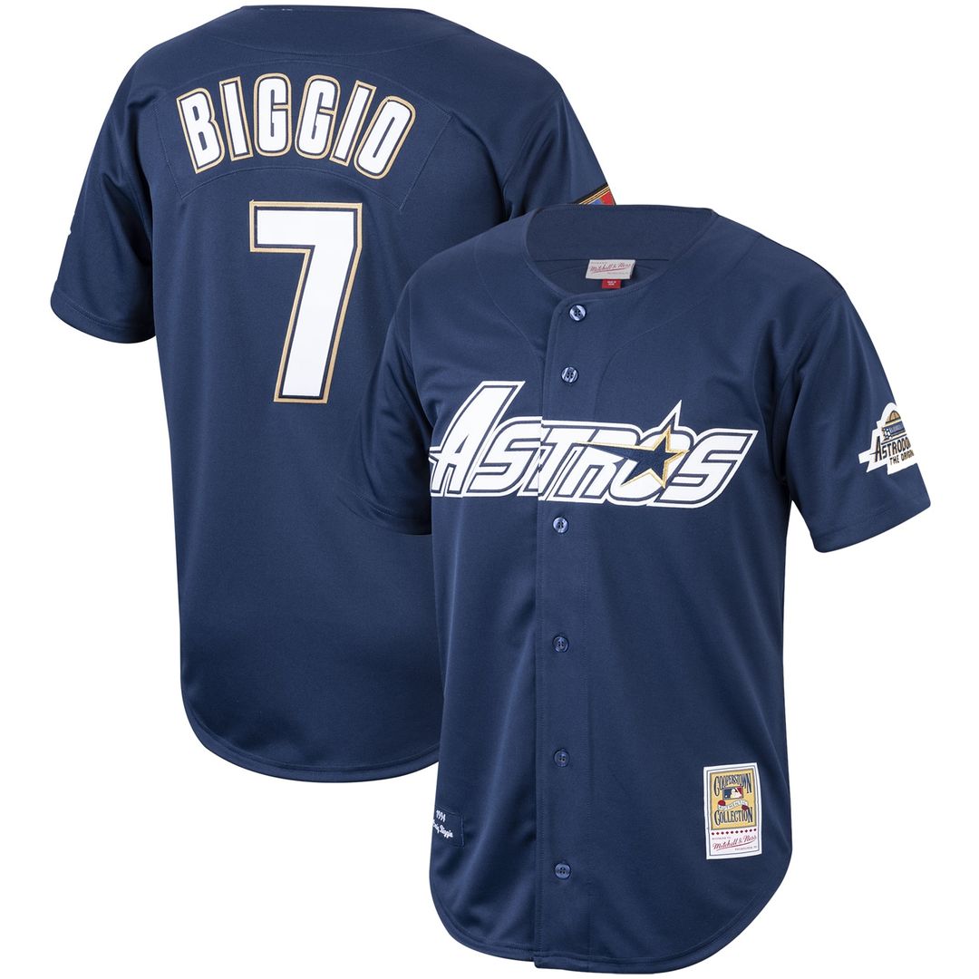 Craig Biggio Houston Astros Mitchell & Ness Cooperstown Collection 1994 Authentic Jersey - Navy Official MLB Team Apparel Baseball Fan Gear