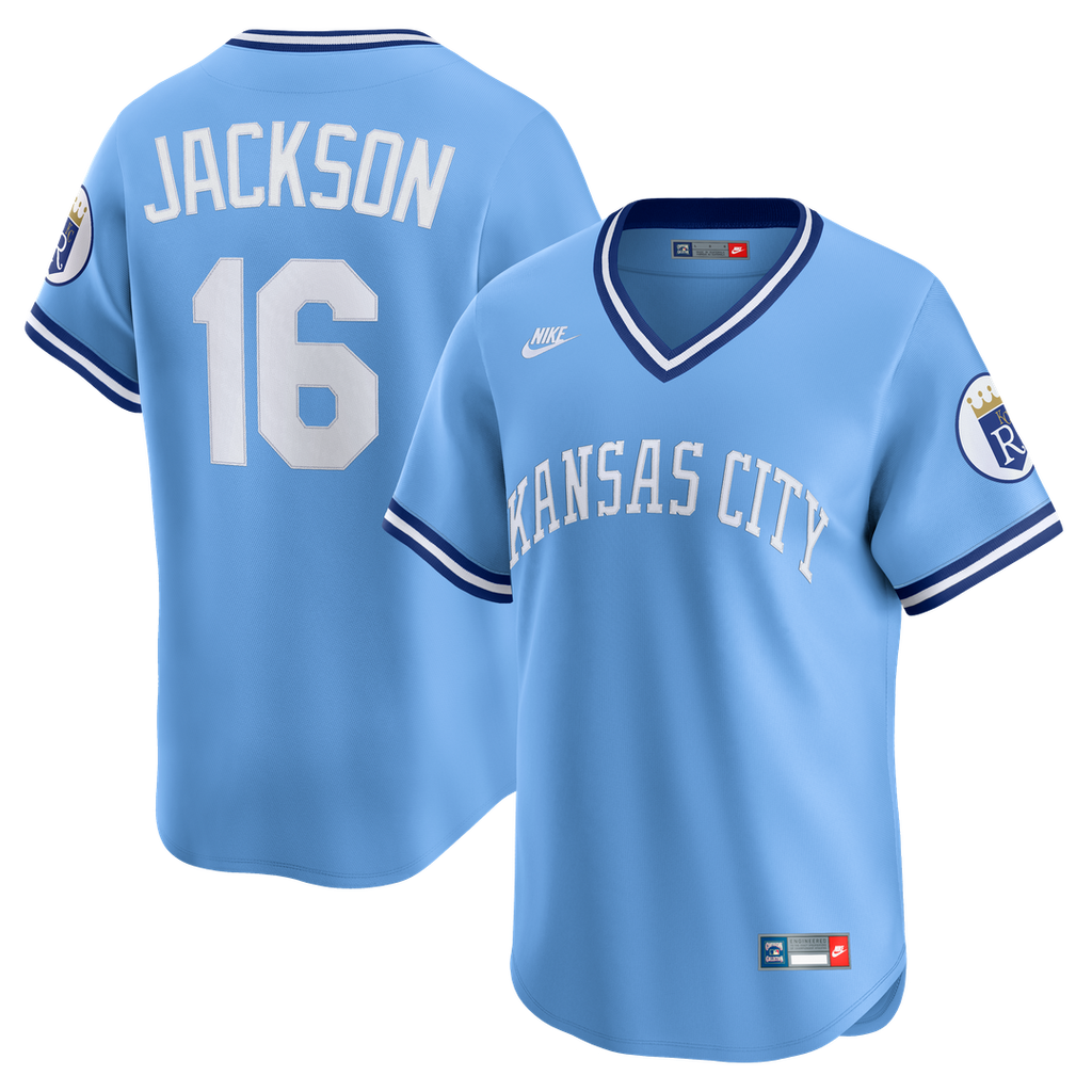 Bo Jackson Kansas City Royals Nike Throwback Cooperstown Collection Limited Jersey - Light Blue Official MLB Team Apparel Baseball Fan Gear