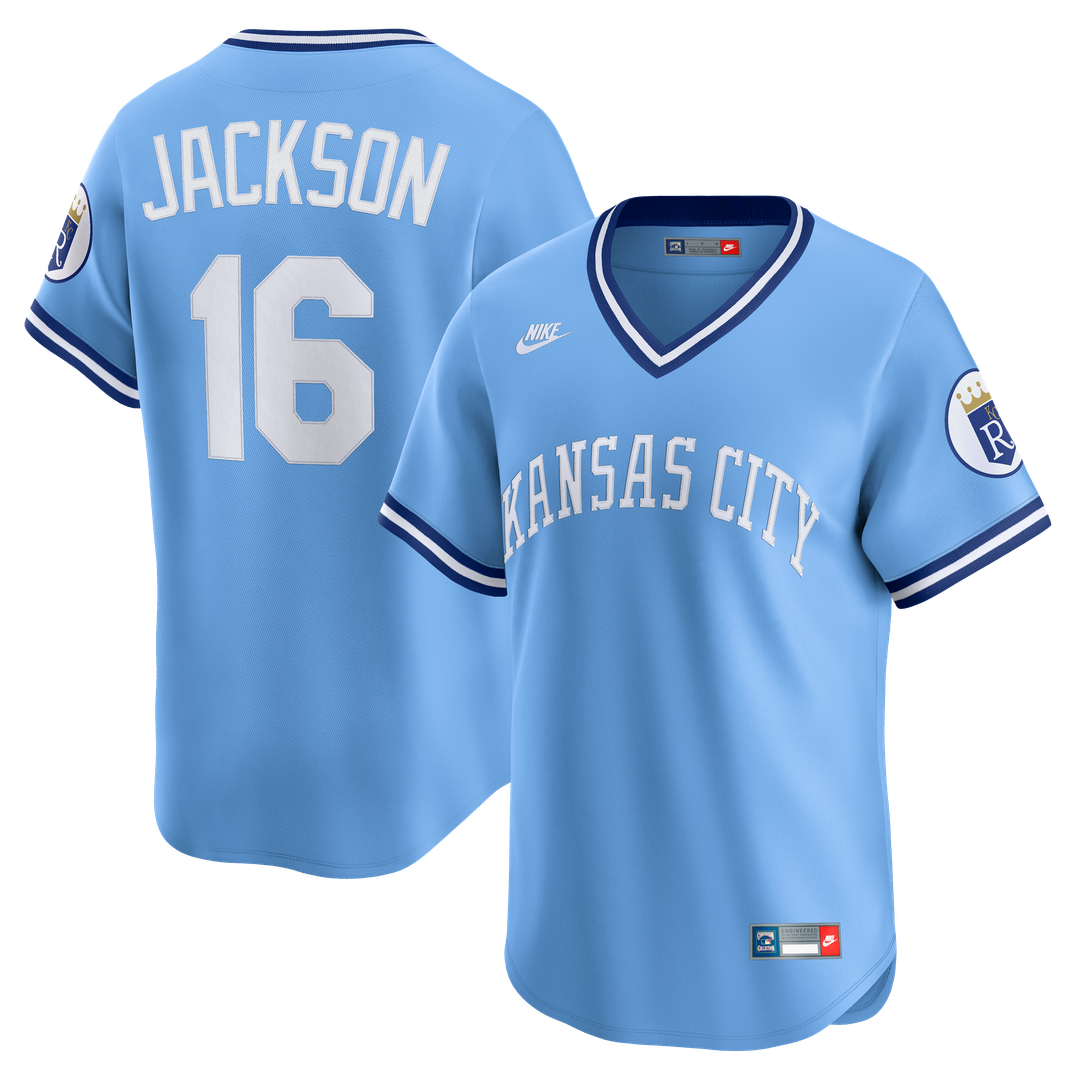 Bo Jackson Kansas City Royals Nike Throwback Cooperstown Collection Limited Jersey - Light Blue Official MLB Team Apparel Baseball Fan Gear