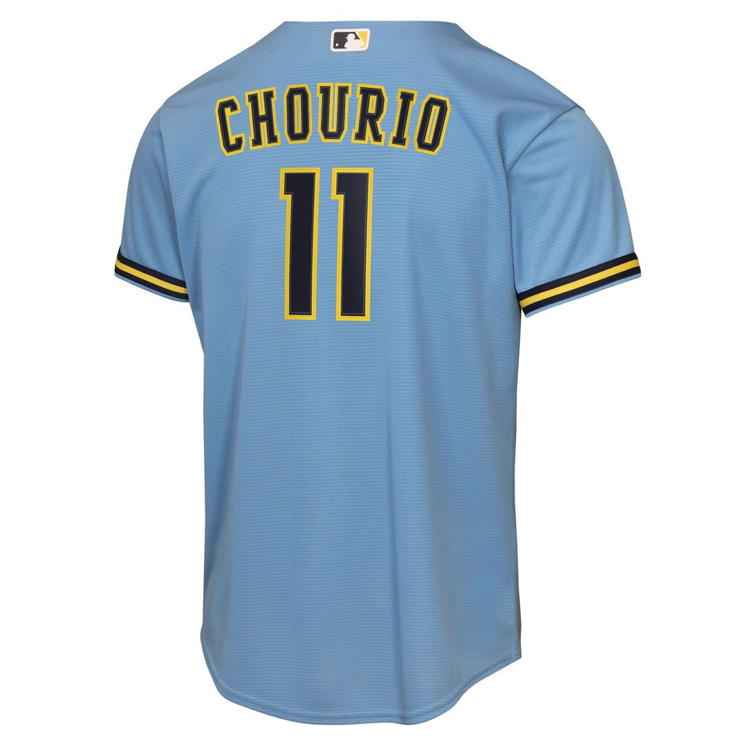 Jackson Chourio Milwaukee Brewers Nike Youth Road Replica Jersey - Light Blue Official MLB Team Apparel Baseball Fan Gear