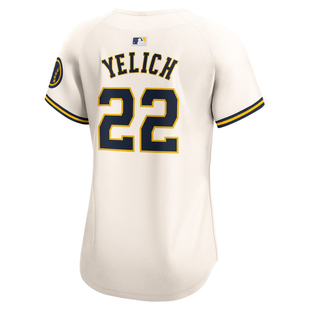 Christian Yelich Milwaukee Brewers Nike Women's Home Limited Player Jersey - Cream Official MLB Team Apparel Baseball Fan Gear