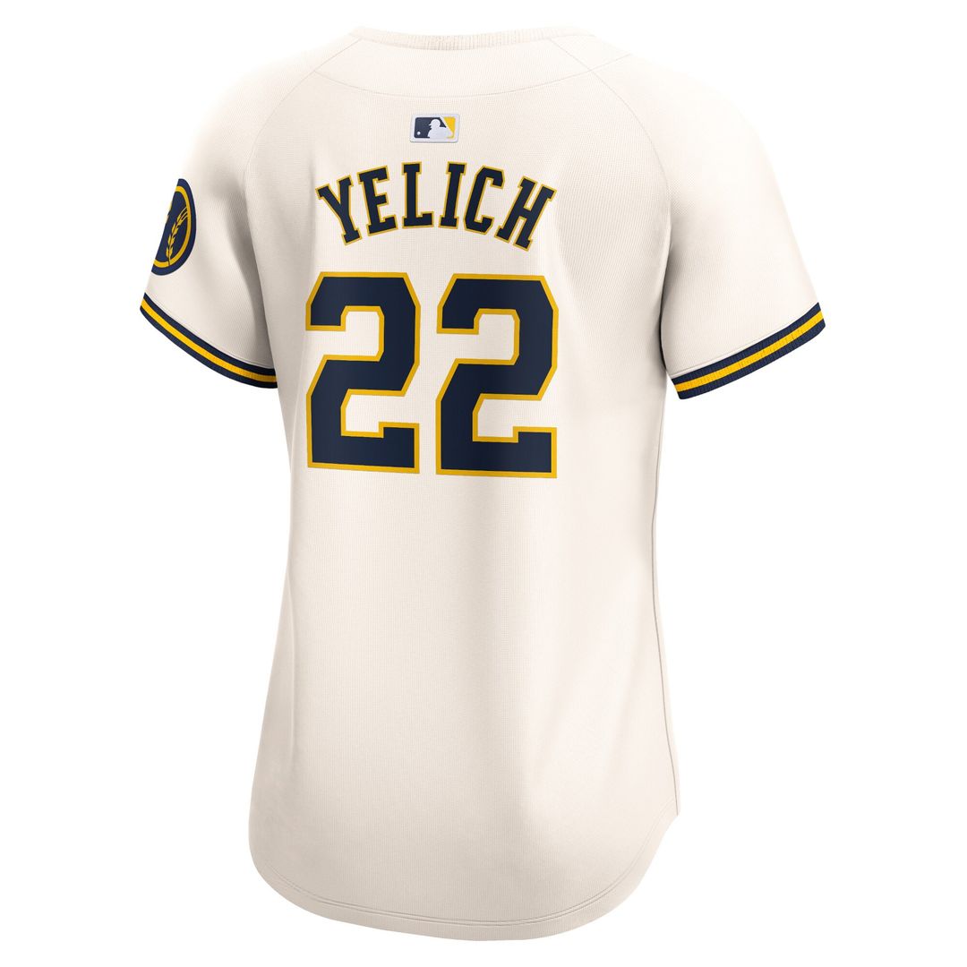 Christian Yelich Milwaukee Brewers Nike Women's Home Limited Player Jersey - Cream Official MLB Team Apparel Baseball Fan Gear