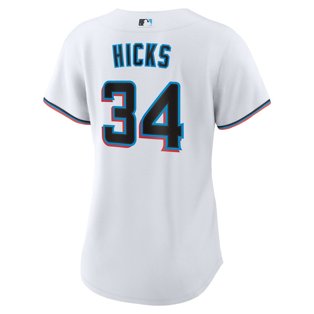 Liam Hicks Miami Marlins Nike Women's Home Replica Jersey - White Official MLB Team Apparel Baseball Fan Gear