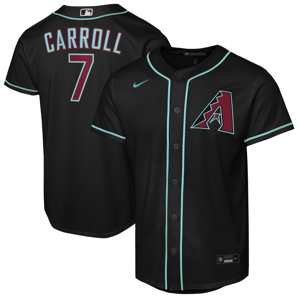 Corbin Carroll Arizona Diamondbacks Nike Youth Alternate Replica Jersey - Black Official MLB Team Apparel Baseball Fan Gear