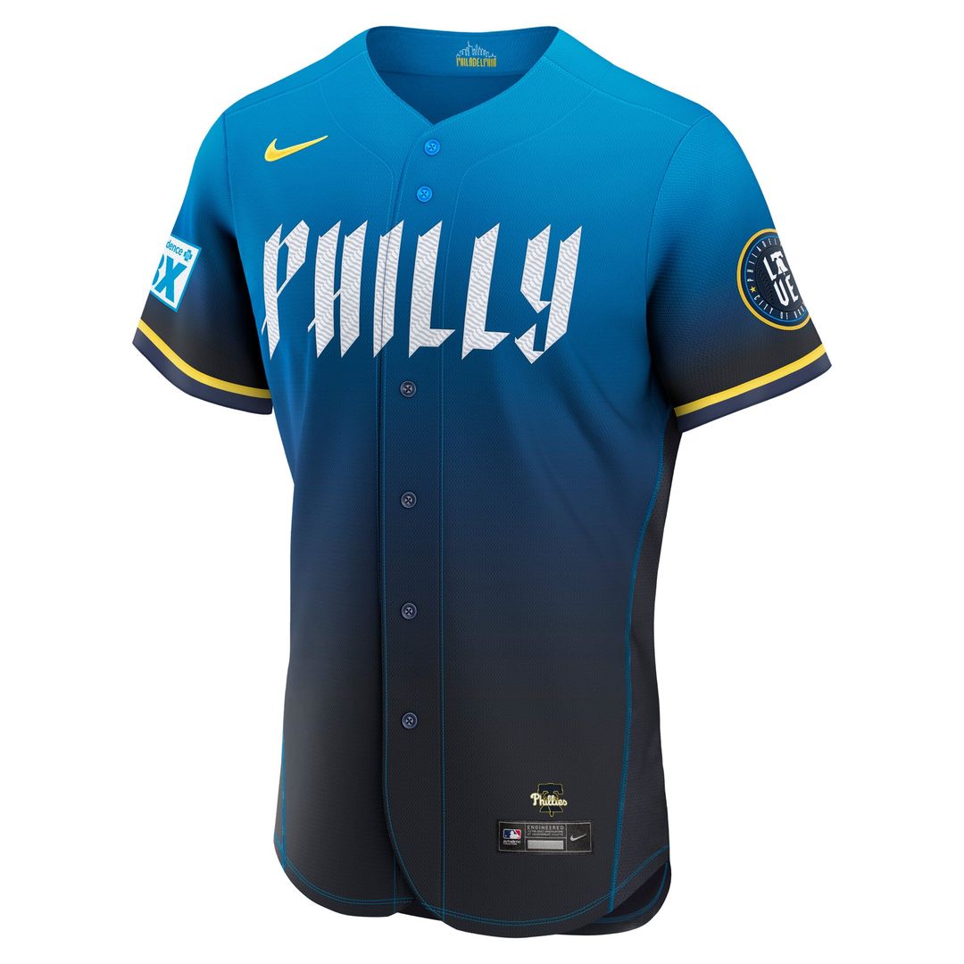 Philadelphia Phillies Nike City Connect Authentic Sponsor Patch Jersey - Navy Official MLB Team Apparel Baseball Fan Gear