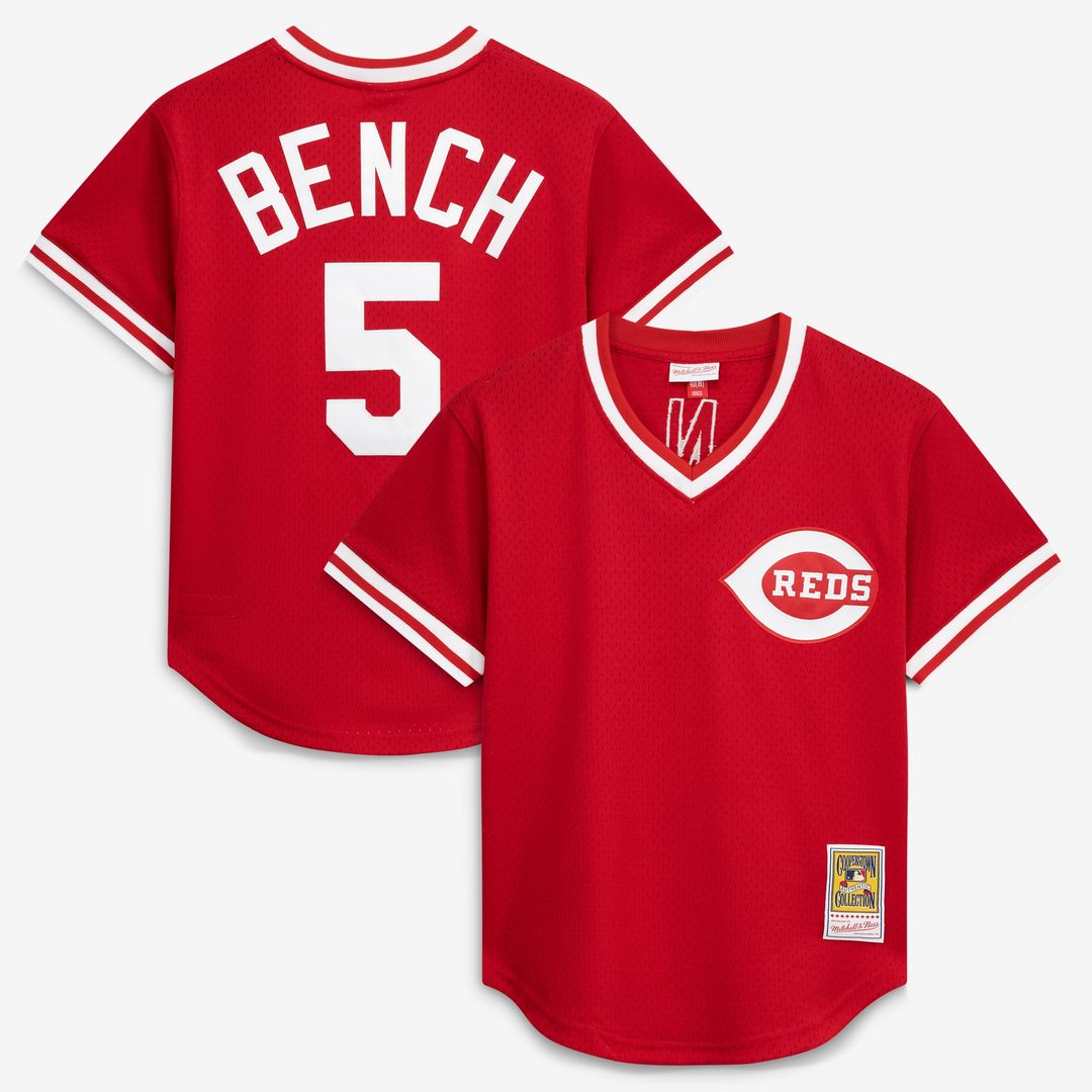 Johnny Bench Cincinnati Reds Mitchell & Ness Authentic Batting Practice Jersey - Scarlet Official MLB Team Apparel Baseball Fan Gear