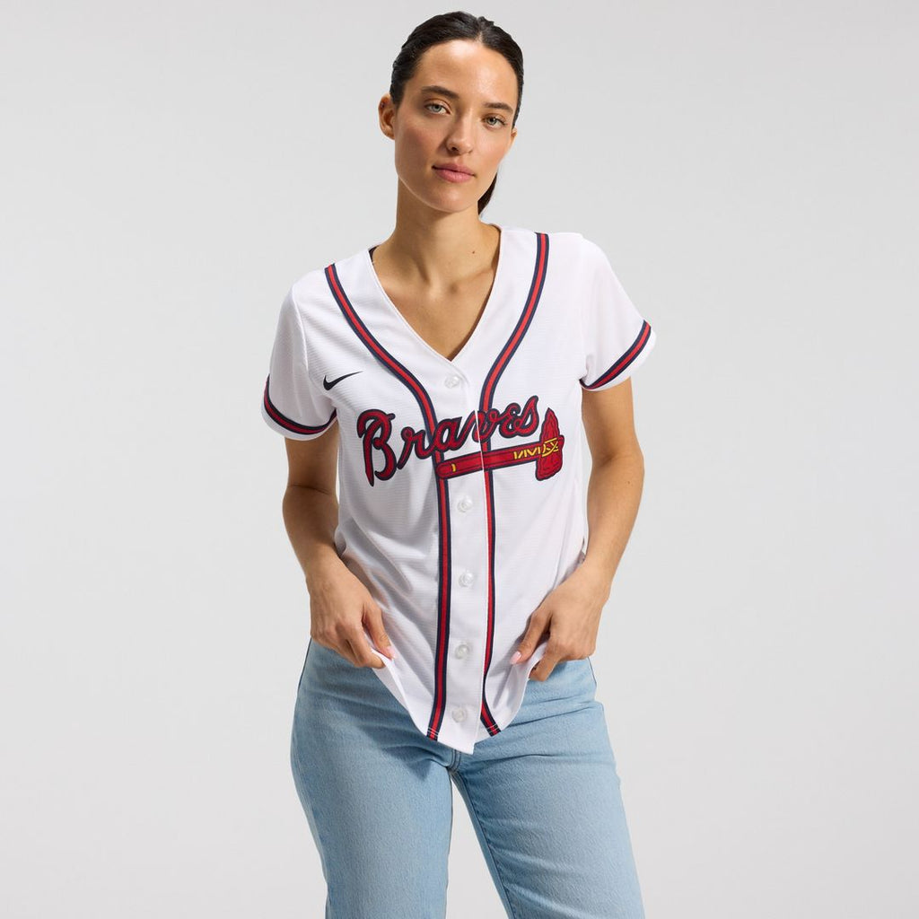 Atlanta Braves Nike Women's Home Replica Team Jersey - White Official MLB Team Apparel Baseball Fan Gear