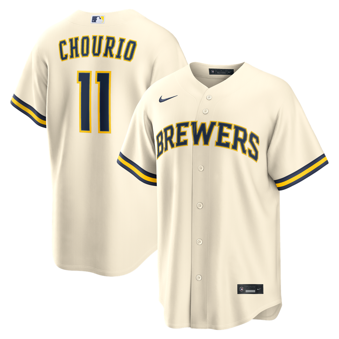 Jackson Chourio Milwaukee Brewers Nike Home Replica Jersey - Cream Official MLB Team Apparel Baseball Fan Gear