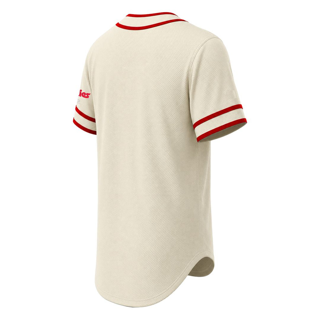Philadelphia Phillies Stitches Throwback Fashion Jersey - Natural Official MLB Team Apparel Baseball Fan Gear