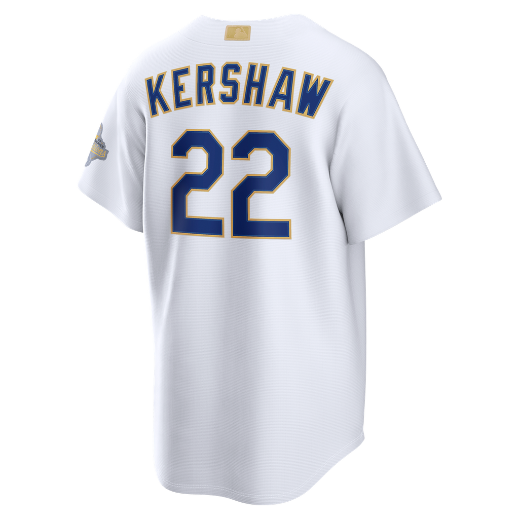 Clayton Kershaw Los Angeles Dodgers Nike 2026 Gold Collection Stadium Jersey - White Official MLB Team Apparel Baseball Fan Gear