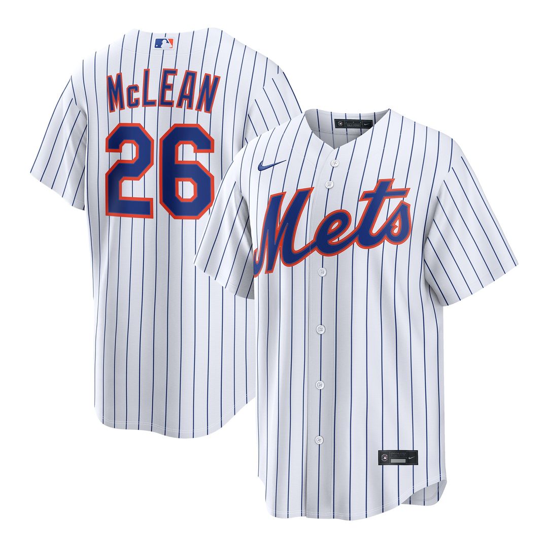 Nolan McLean New York Mets Nike Home Replica Jersey - White Official MLB Team Apparel Baseball Fan Gear