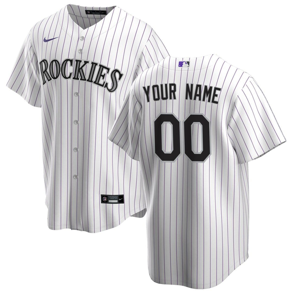 Colorado Rockies Nike Home Replica Custom Jersey - White Official MLB Team Apparel Baseball Fan Gear
