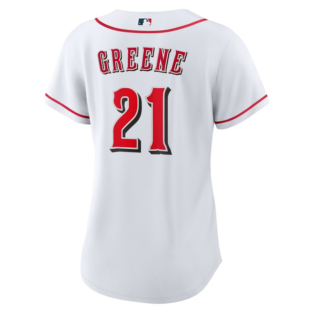 Hunter Greene Cincinnati Reds Nike Women's Home Replica Jersey - White Official MLB Team Apparel Baseball Fan Gear