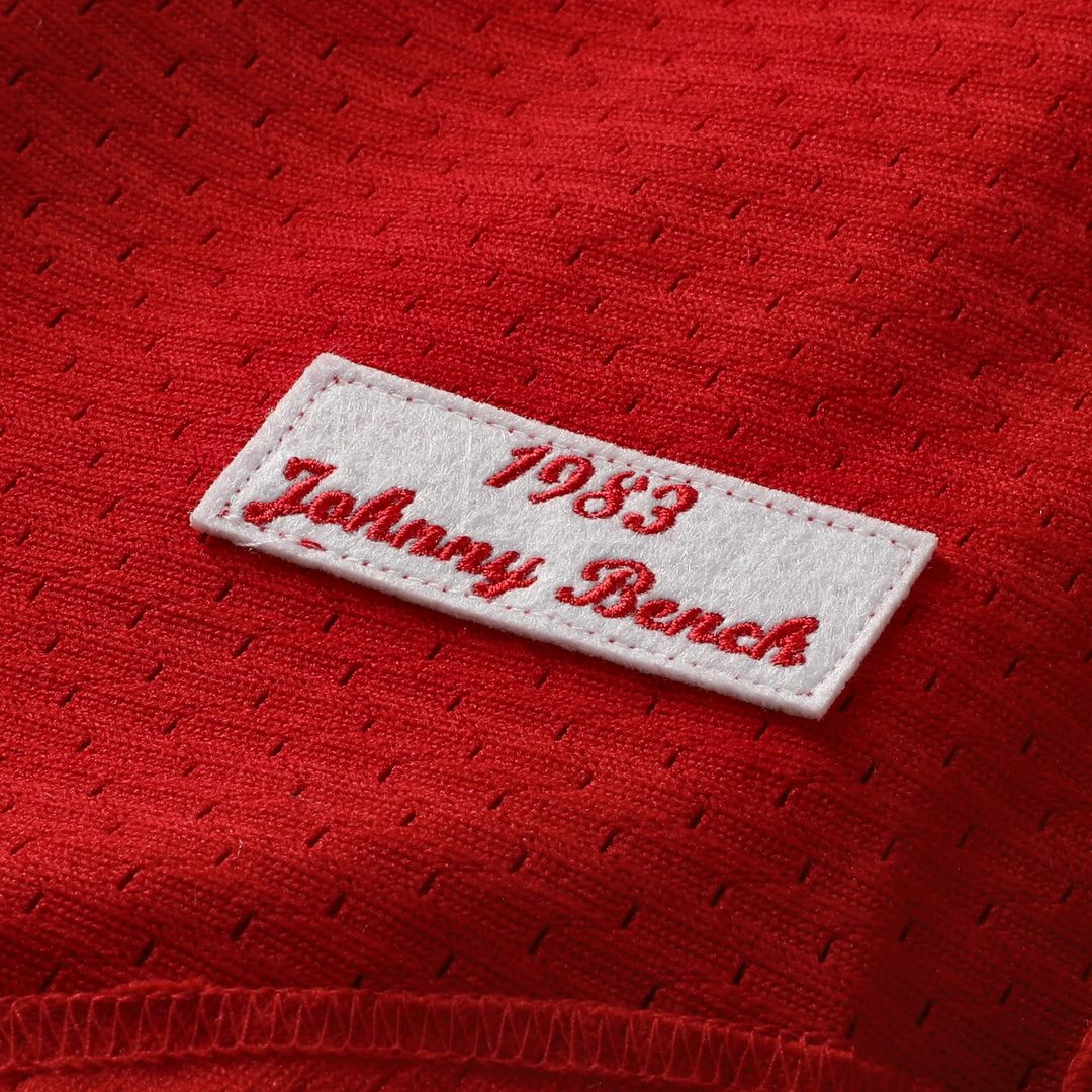 Johnny Bench Cincinnati Reds Mitchell & Ness Cooperstown Collection Big & Tall Mesh Batting Practice Jersey - Red Official MLB Team Apparel Baseball F