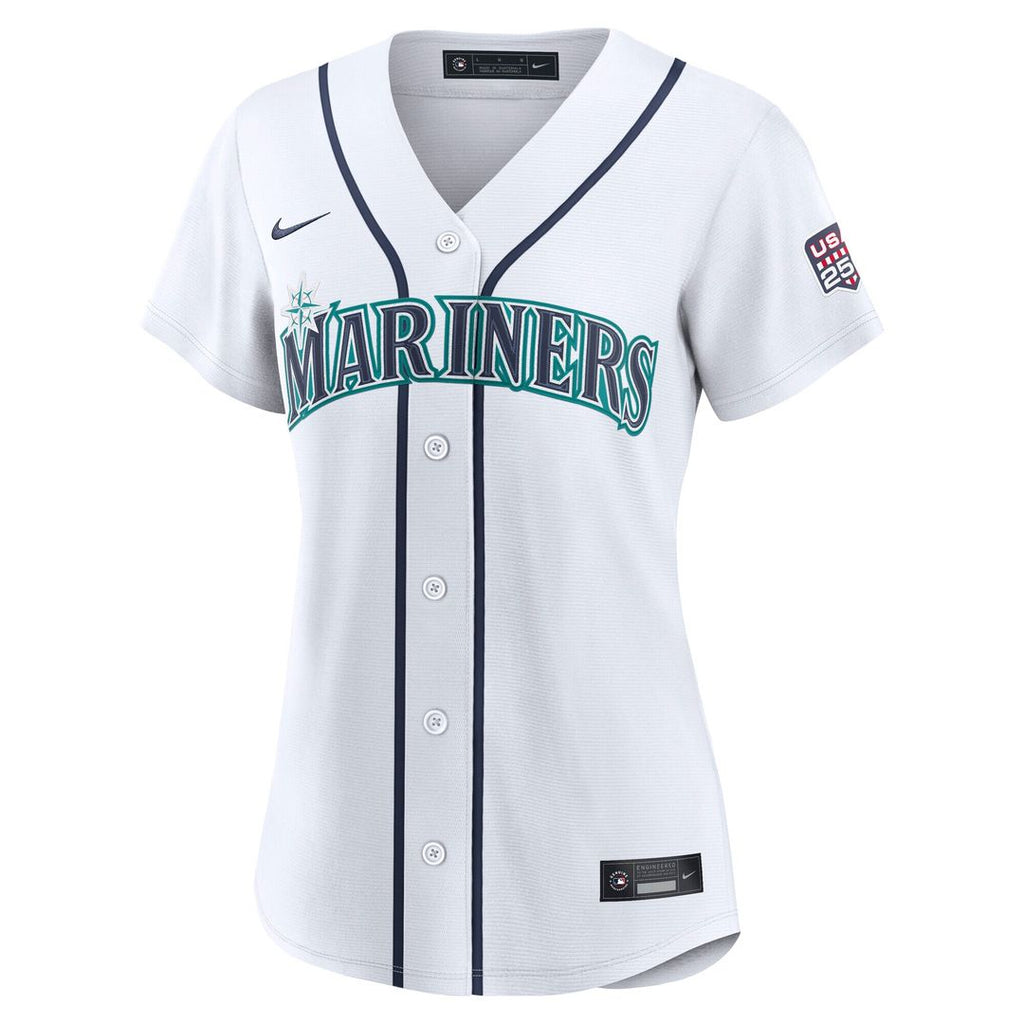 Josh Naylor Seattle Mariners Nike Women's USA 250 Fourth of July Home Stadium Jersey - White Official MLB Team Apparel Baseball Fan Gear
