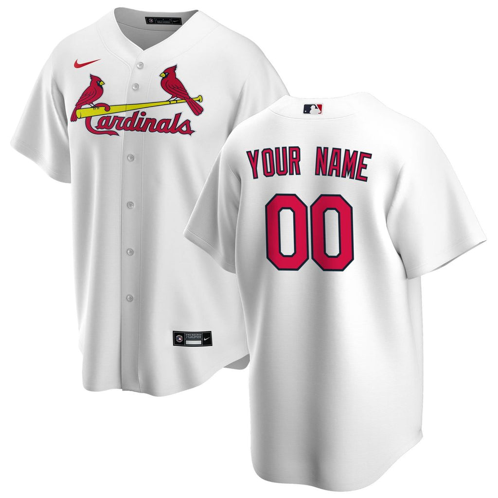 St. Louis Cardinals Nike Home Replica Custom Jersey - White Official MLB Team Apparel Baseball Fan Gear