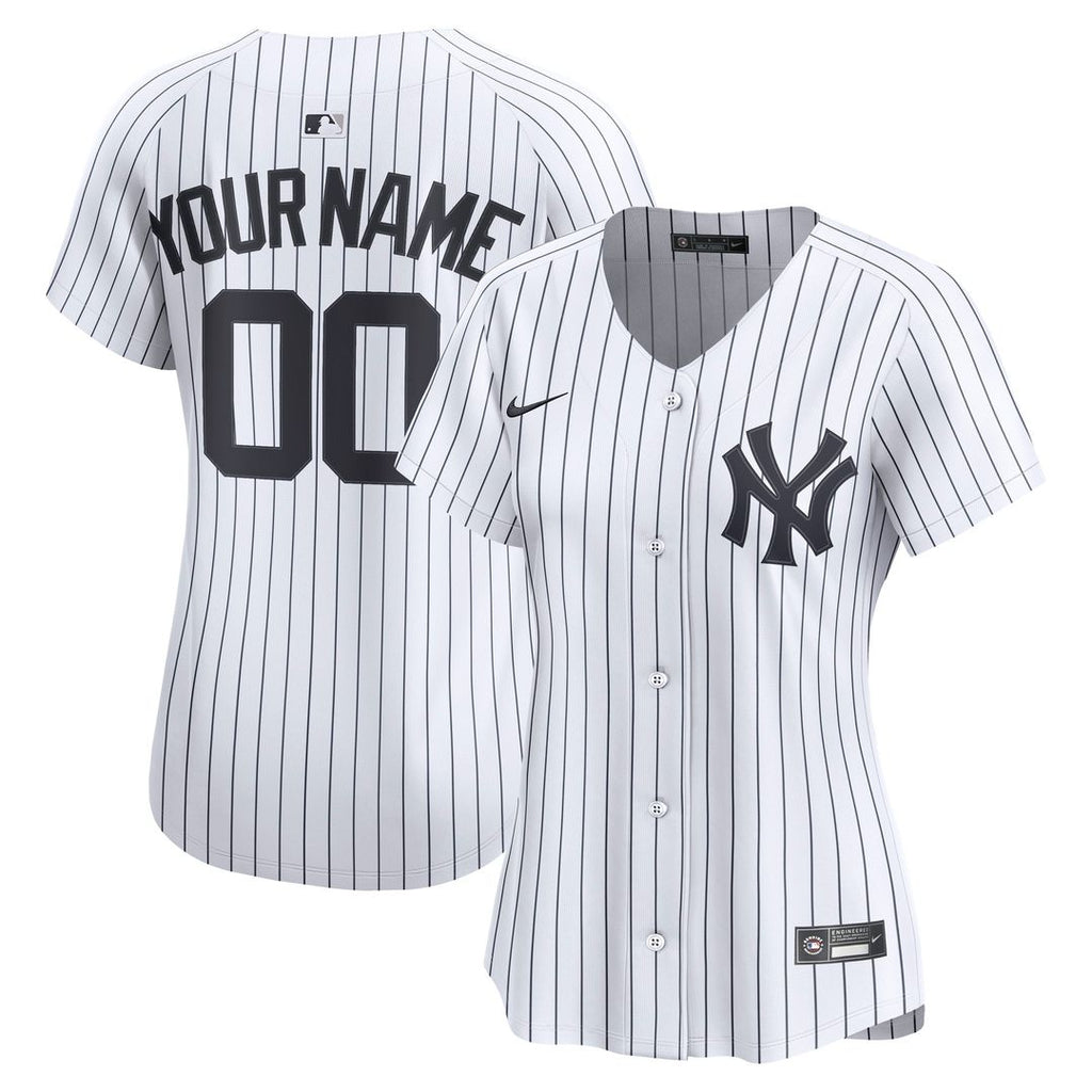 New York Yankees Nike Women's Home Limited Custom Jersey - White Official MLB Team Apparel Baseball Fan Gear