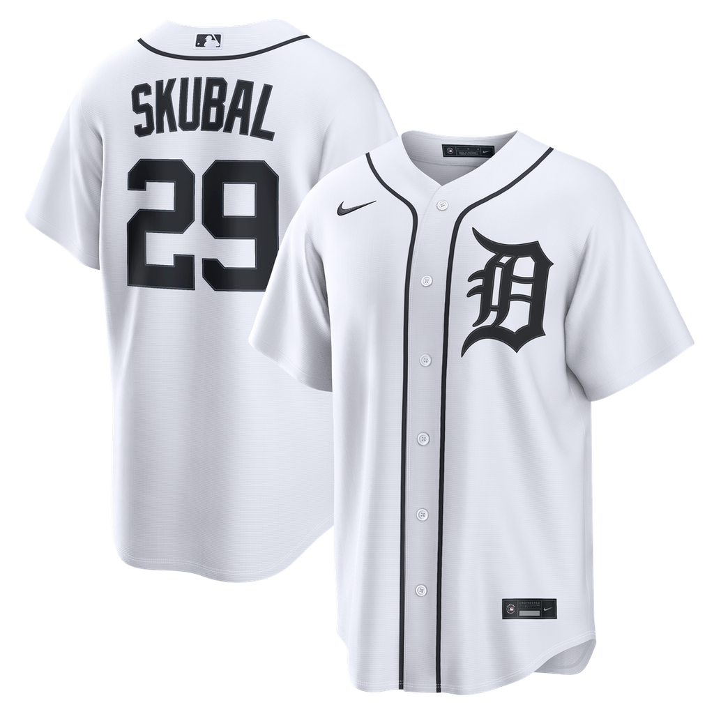 Tarik Skubal Detroit Tigers Nike Home Replica Jersey - White Official MLB Team Apparel Baseball Fan Gear