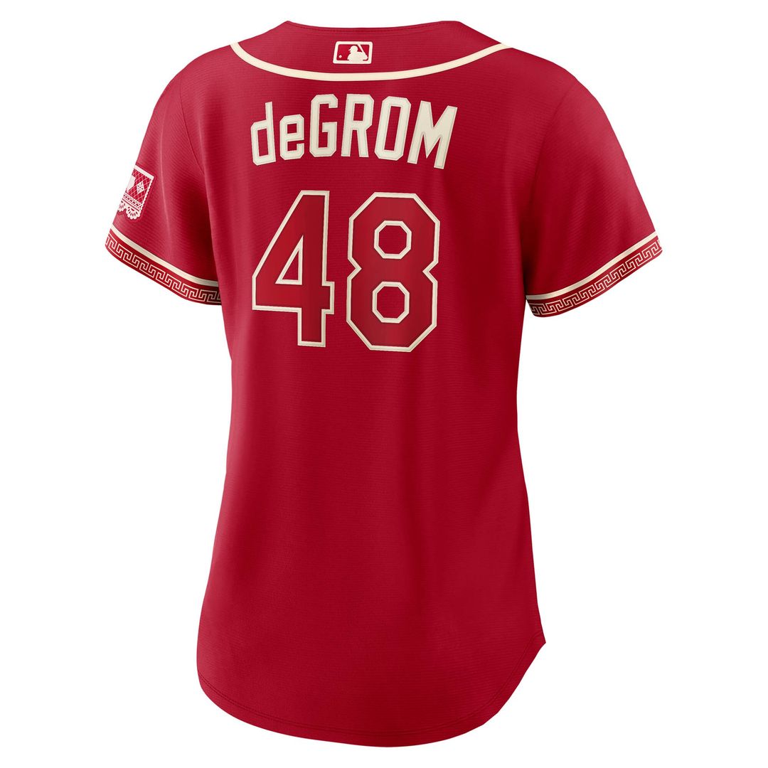 Jacob deGrom Texas Rangers Nike Women's 2026 City Connect Stadium Jersey - Red Official MLB Team Apparel Baseball Fan Gear