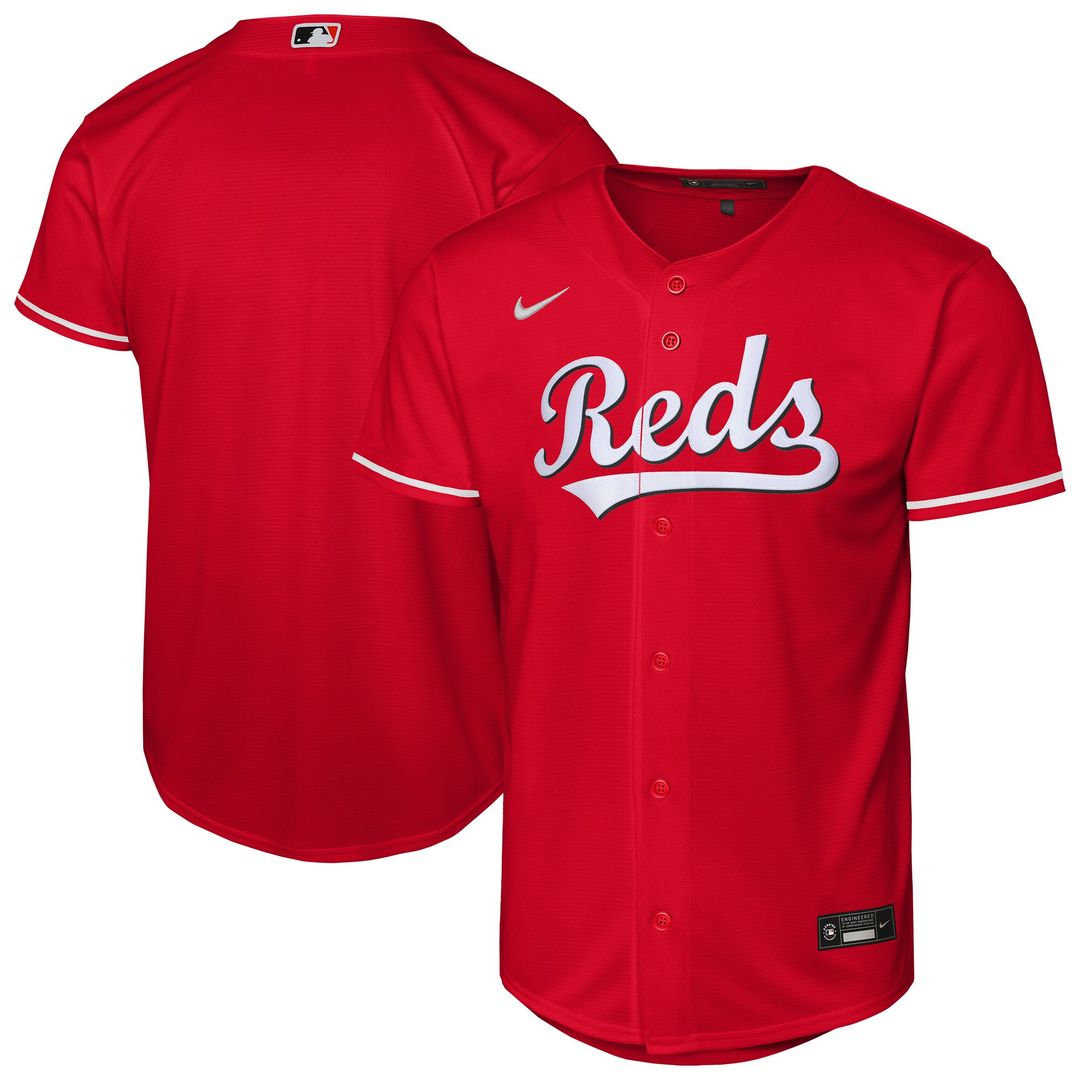 Cincinnati Reds Nike Youth Alternate Replica Jersey - Red Official MLB Team Apparel Baseball Fan Gear