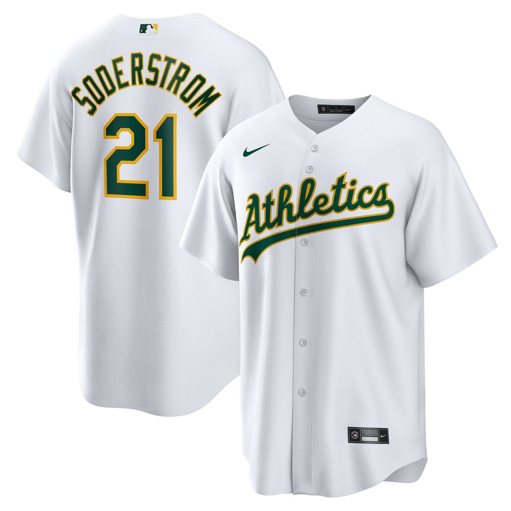 Tyler Soderstrom Athletics Nike Home Replica Jersey - White Official MLB Team Apparel Baseball Fan Gear
