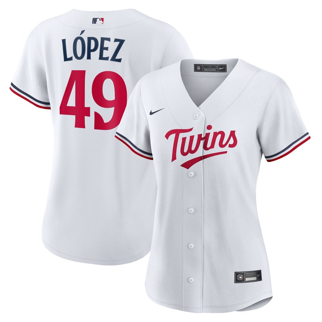 Pablo Lopez Minnesota Twins Nike Women's Home Replica Jersey - White Official MLB Team Apparel Baseball Fan Gear