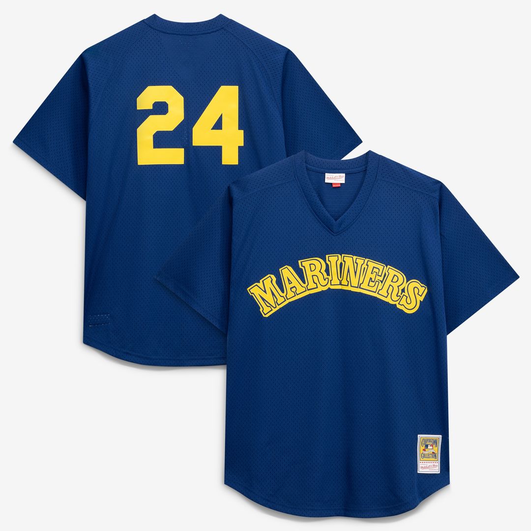 Ken Griffey Jr. Seattle Mariners Mitchell & Ness Big & Tall Cooperstown Collection Mesh Batting Practice Jersey - Royal Official MLB Team Apparel Base