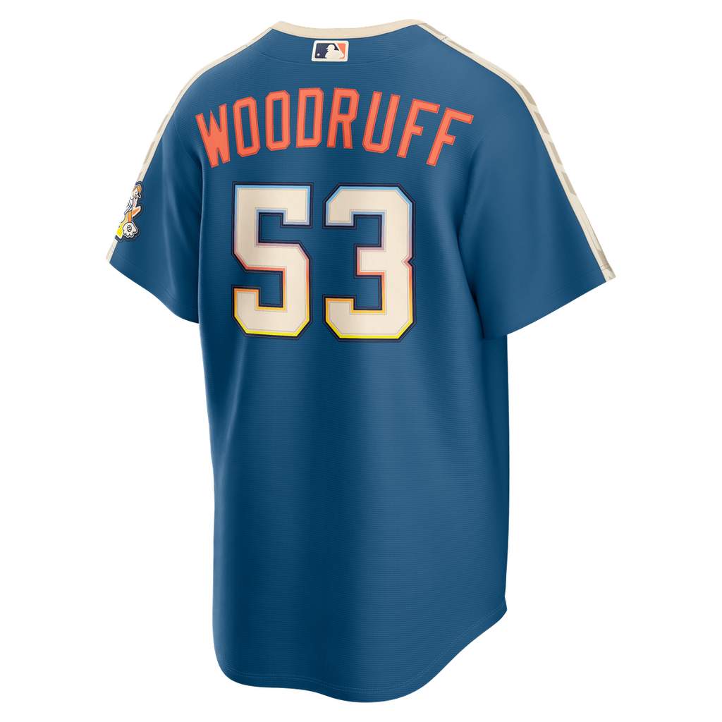 Brandon Woodruff Milwaukee Brewers Nike 2026 City Connect Stadium Jersey - Mineral Blue Official MLB Team Apparel Baseball Fan Gear