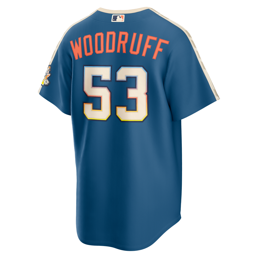 Brandon Woodruff Milwaukee Brewers Nike 2026 City Connect Stadium Jersey - Mineral Blue Official MLB Team Apparel Baseball Fan Gear
