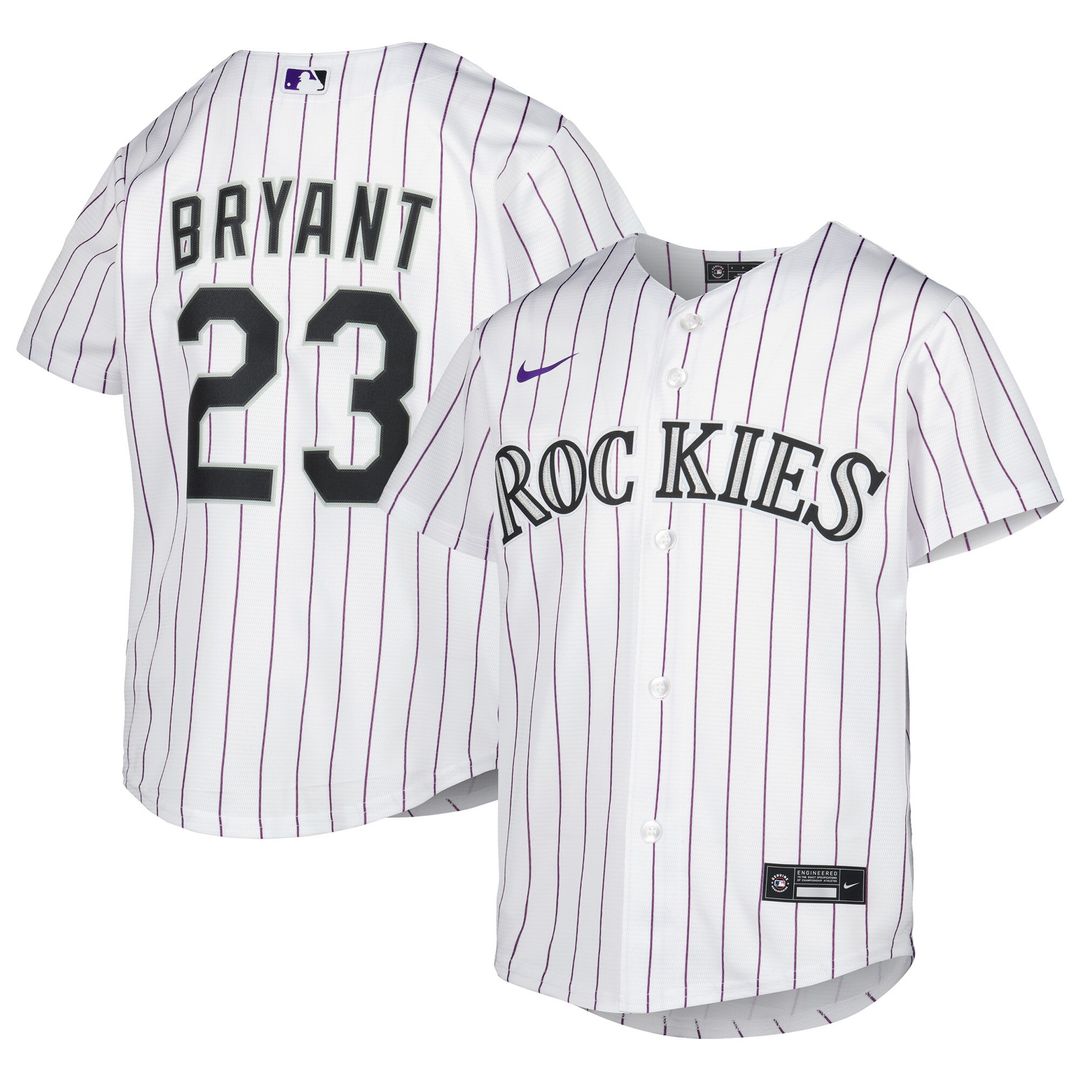 Kris Bryant Colorado Rockies Nike Youth Alternate Replica Player Jersey - White Official MLB Team Apparel Baseball Fan Gear