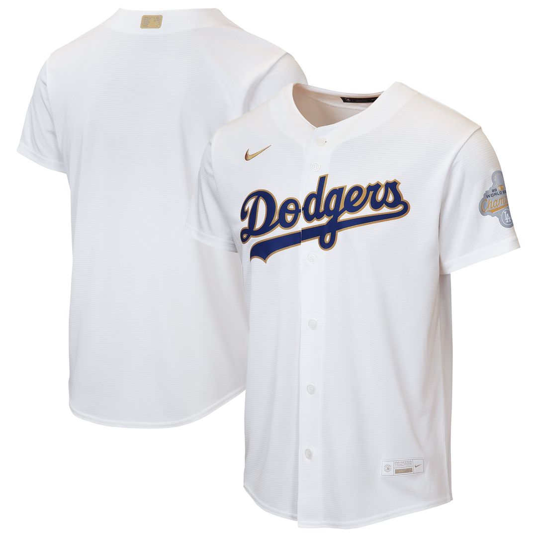 Los Angeles Dodgers Nike Youth 2026 Gold Collection Home Replica Jersey - White Official MLB Team Apparel Baseball Fan Gear