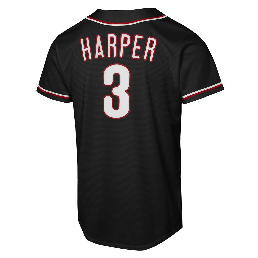 Bryce Harper Philadelphia Phillies Nike Youth Fashion Replica Player Jersey - Black Official MLB Team Apparel Baseball Fan Gear