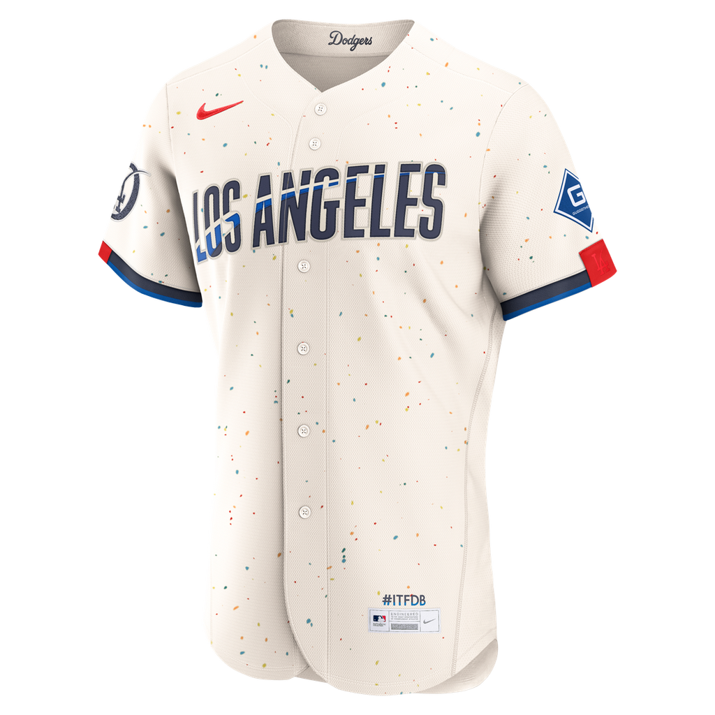 Los Angeles Dodgers Nike City Connect Authentic Sponsor Patch Jersey - Cream Official MLB Team Apparel Baseball Fan Gear