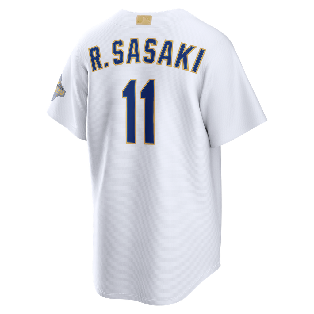 Roki Sasaki Los Angeles Dodgers Nike 2026 Gold Collection Stadium Jersey - White Official MLB Team Apparel Baseball Fan Gear