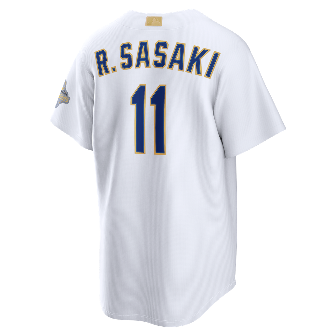 Roki Sasaki Los Angeles Dodgers Nike 2026 Gold Collection Stadium Jersey - White Official MLB Team Apparel Baseball Fan Gear