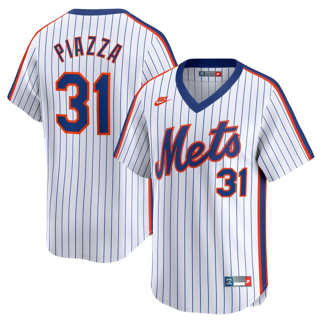 Mike Piazza New York Mets Nike Throwback Cooperstown Limited Jersey - White Official MLB Team Apparel Baseball Fan Gear