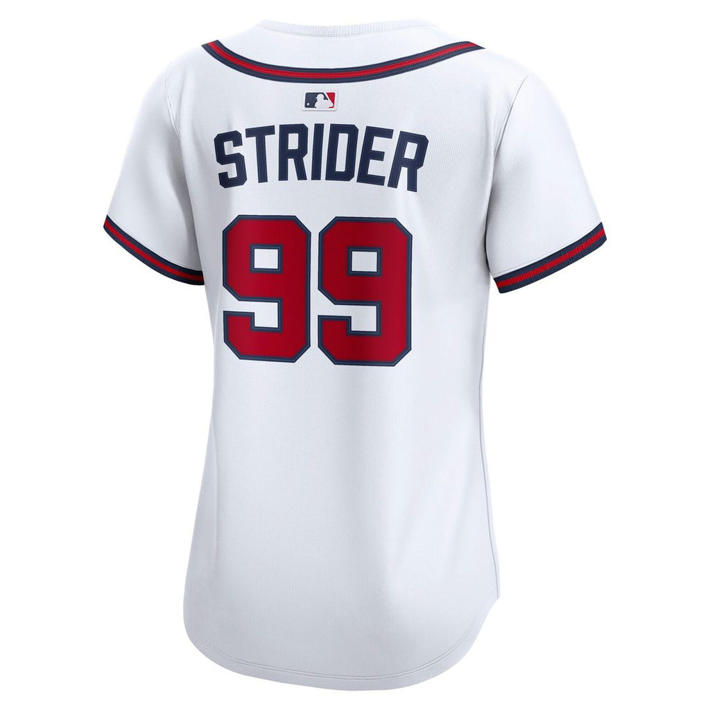 Spencer Strider Atlanta Braves Nike Women's Home Limited Player Jersey - White Official MLB Team Apparel Baseball Fan Gear