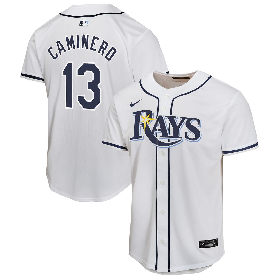 Junior Caminero Tampa Bay Rays Nike Youth Home Player Game Jersey - White Official MLB Team Apparel Baseball Fan Gear