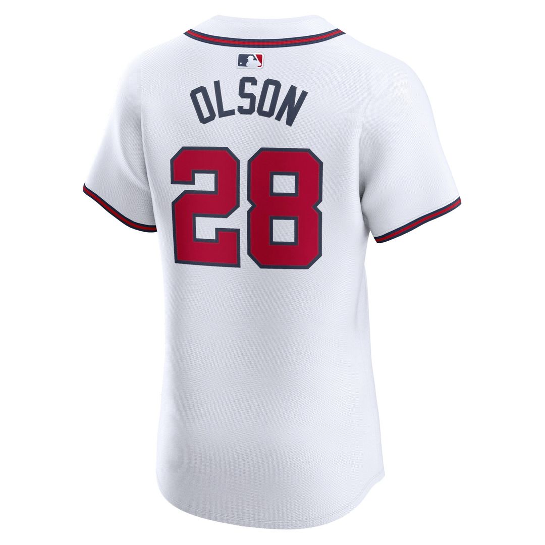 Matt Olson Atlanta Braves Nike Home Elite Player Jersey - White Official MLB Team Apparel Baseball Fan Gear