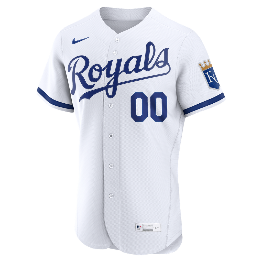 Kansas City Royals Nike Home Authentic Custom Jersey - White Official MLB Team Apparel Baseball Fan Gear