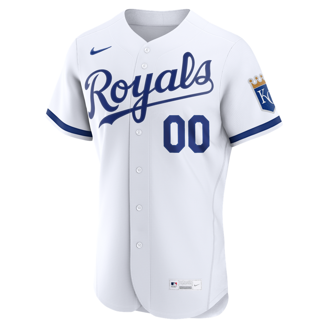 Kansas City Royals Nike Home Authentic Custom Jersey - White Official MLB Team Apparel Baseball Fan Gear
