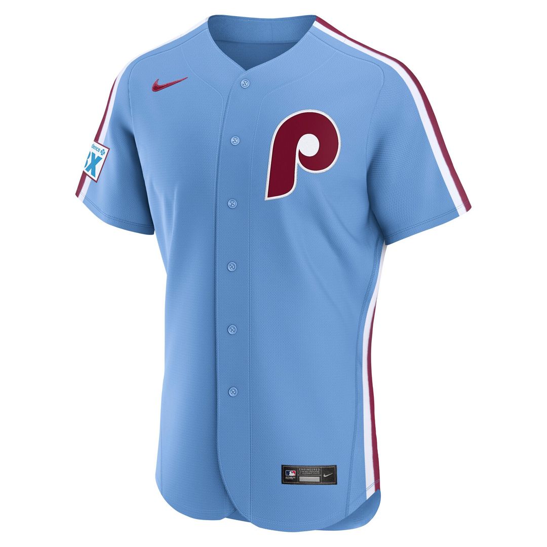 Philadelphia Phillies Nike Home Sponsor Patch Authentic Jersey - White Official MLB Team Apparel Baseball Fan Gear