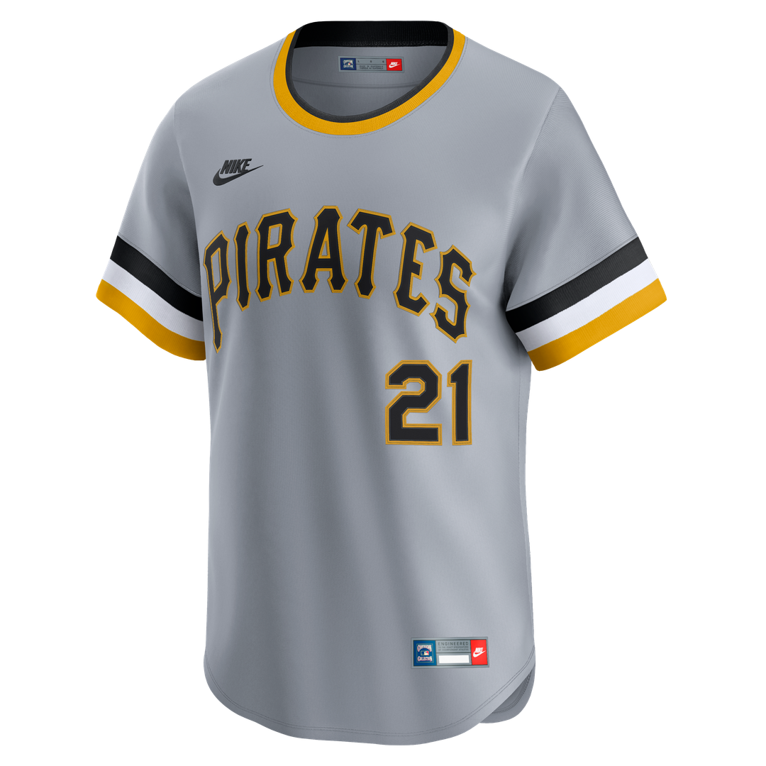 Roberto Clemente Pittsburgh Pirates Nike Throwback Cooperstown Collection Limited Jersey - Gray Official MLB Team Apparel Baseball Fan Gear