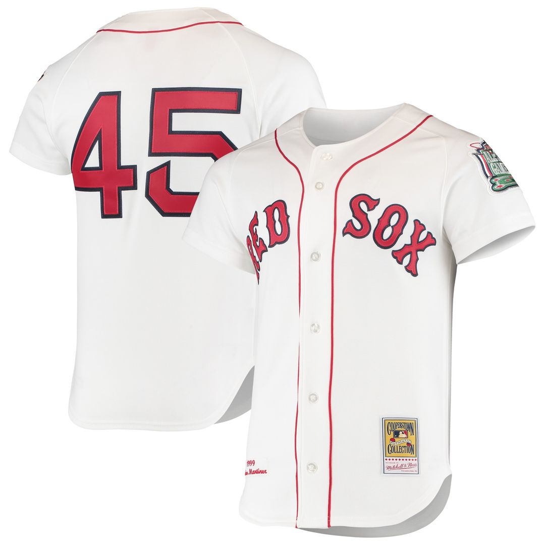 Pedro Martinez Boston Red Sox Mitchell & Ness 1999 Cooperstown Collection Home Authentic Jersey - White Official MLB Team Apparel Baseball Fan Gear