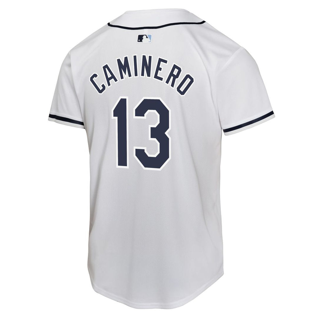 Junior Caminero Tampa Bay Rays Nike Youth Home Player Game Jersey - White Official MLB Team Apparel Baseball Fan Gear