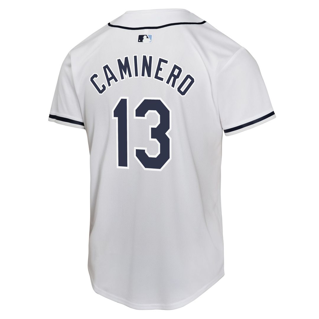Junior Caminero Tampa Bay Rays Nike Youth Home Player Game Jersey - White Official MLB Team Apparel Baseball Fan Gear