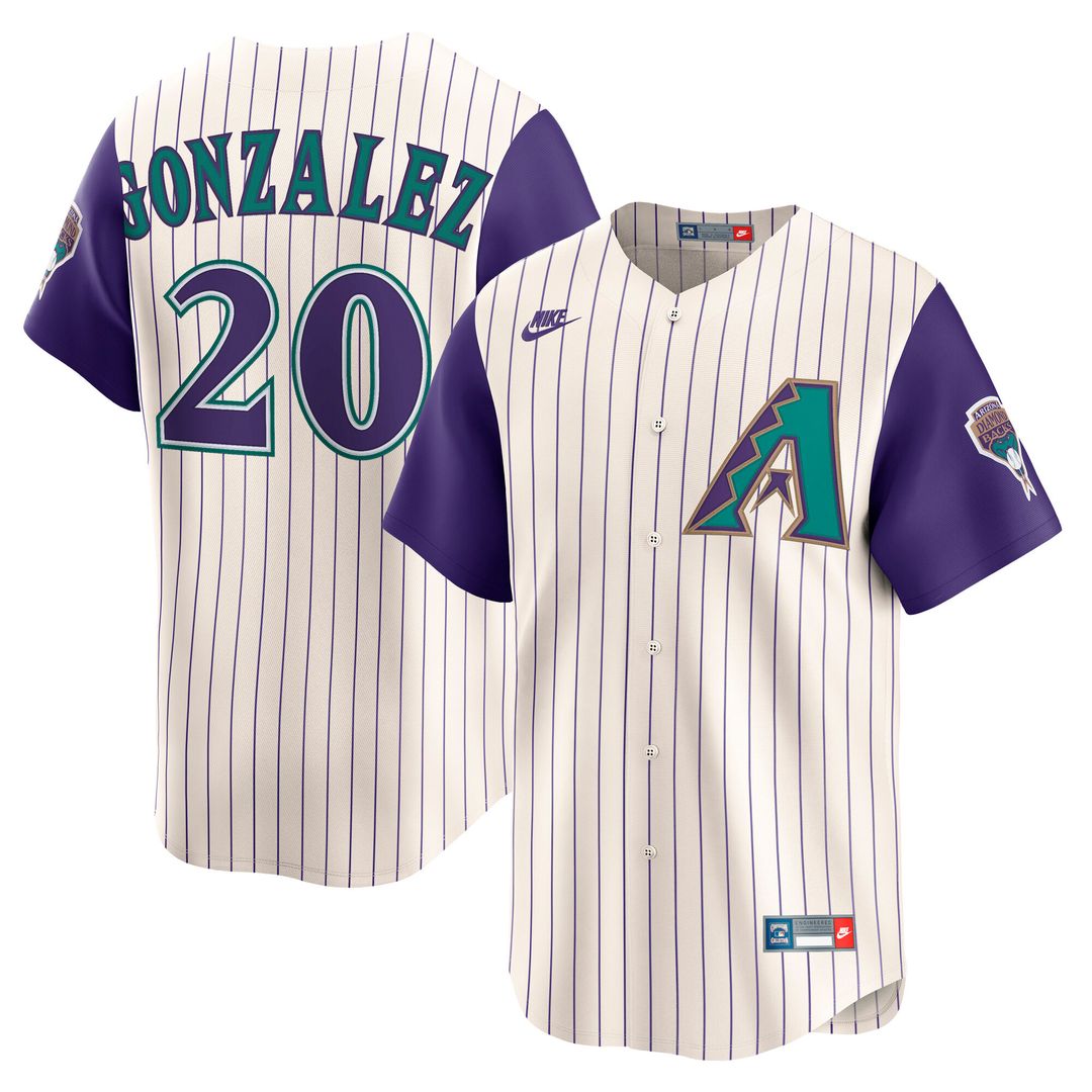 Luis Gonzalez Arizona Diamondbacks Nike Throwback Cooperstown Collection Limited Jersey - Cream Official MLB Team Apparel Baseball Fan Gear