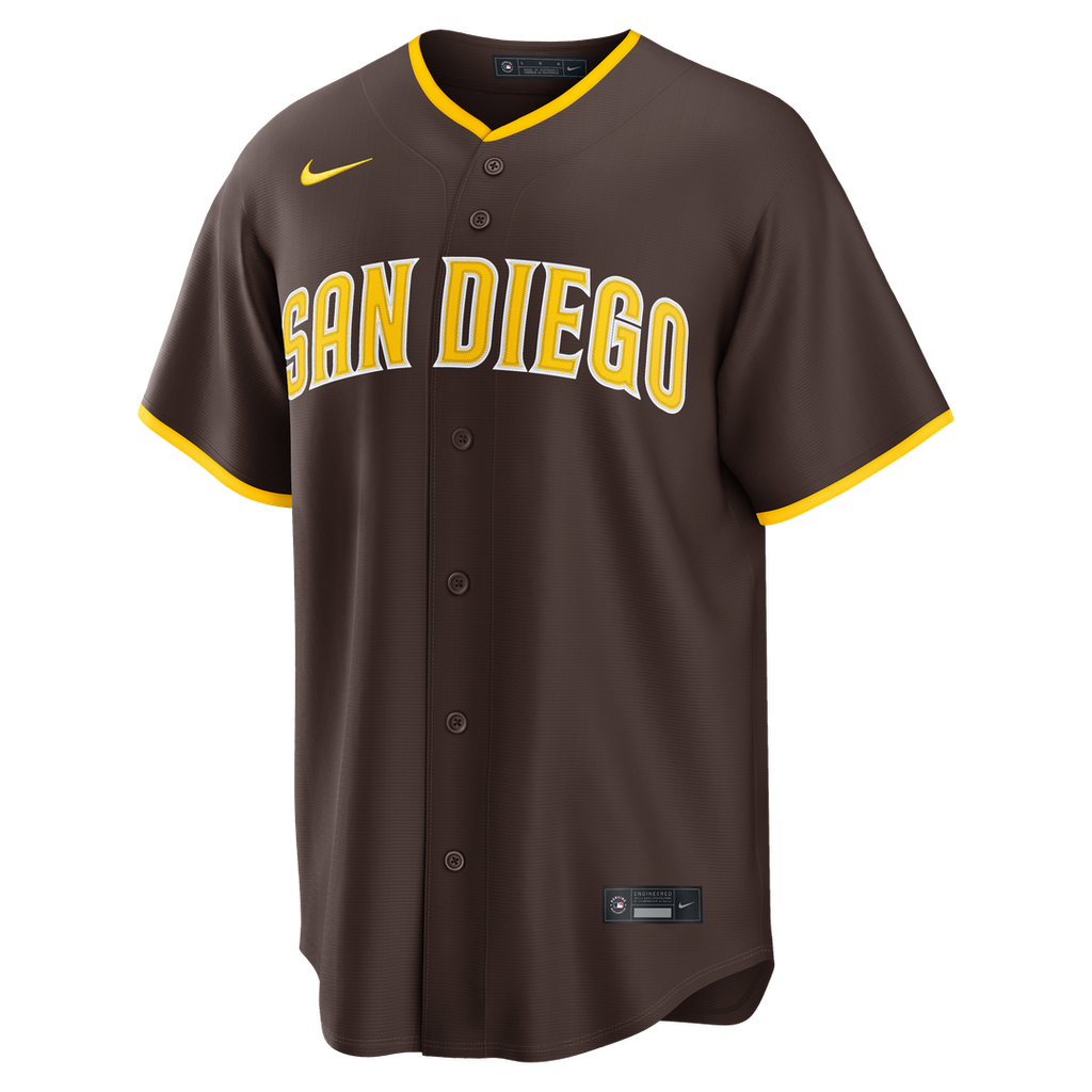 Jackson Merrill San Diego Padres Nike Road Replica Jersey - Brown Official MLB Team Apparel Baseball Fan Gear