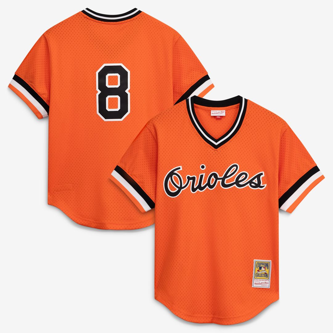 Cal Ripken Jr. Baltimore Orioles Mitchell & Ness Authentic Batting Practice Jersey - Orange Official MLB Team Apparel Baseball Fan Gear