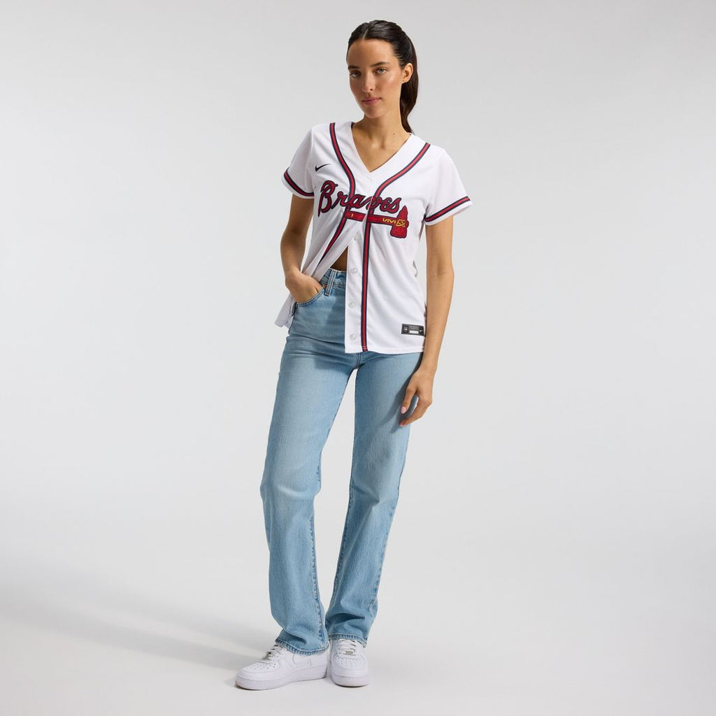 Atlanta Braves Nike Women's Home Replica Team Jersey - White Official MLB Team Apparel Baseball Fan Gear